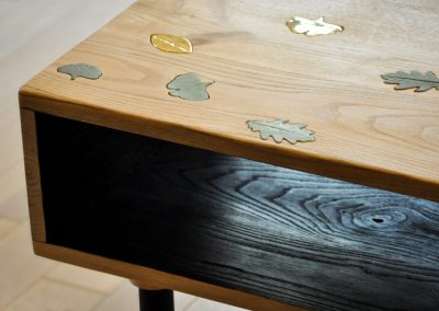 Tavolino in legno e ceramica Foliage